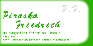 piroska friedrich business card